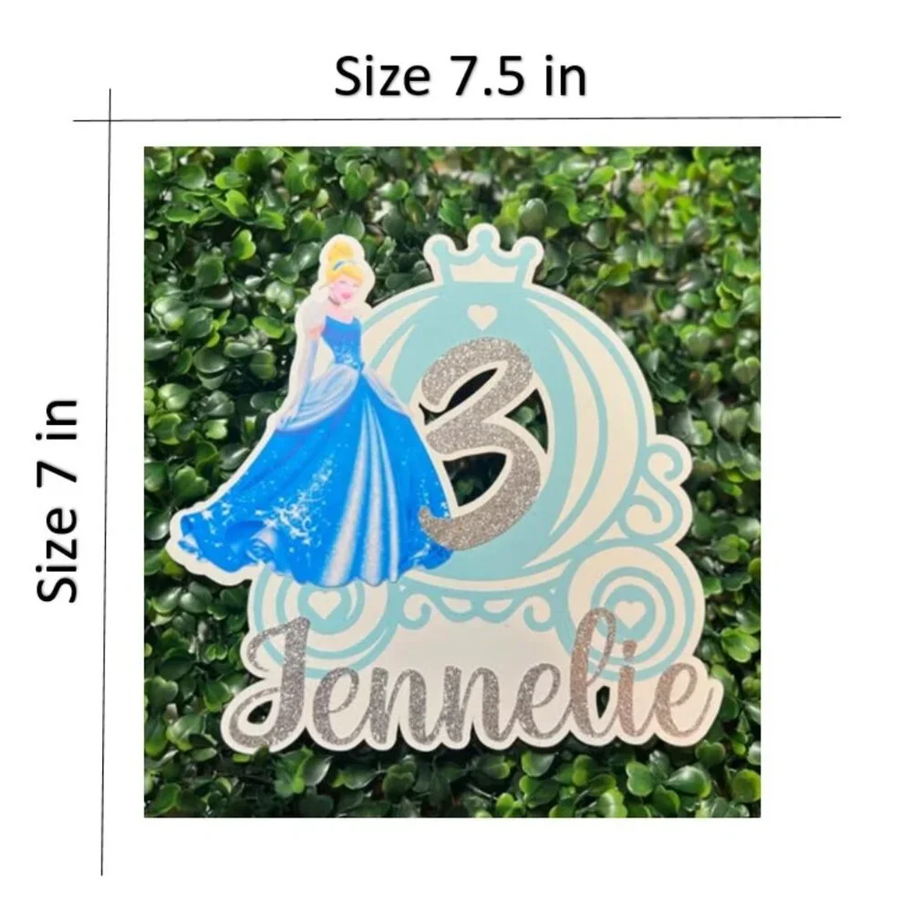“Cinderella Princess Carriage Cake Topper – Birthday Decoration”